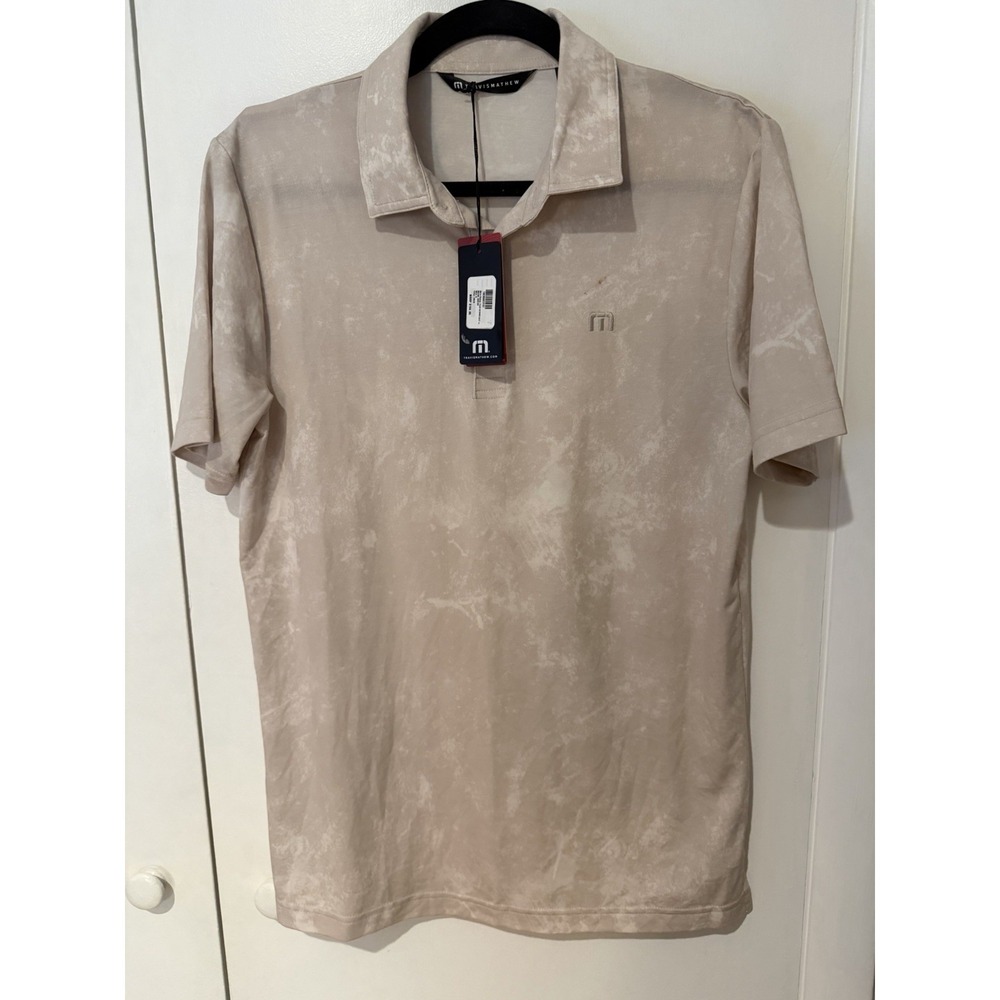 Travis Mathew Featherweight Mens Size Small Polo Beige MSRP $104.95 New With Tag